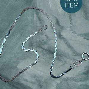 Geometric Snake skin 8 inch stamped 925 Italy estate Vintage necklace 2 mm​​​​